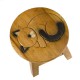 Dřevěná dětská stolička - spící kočka