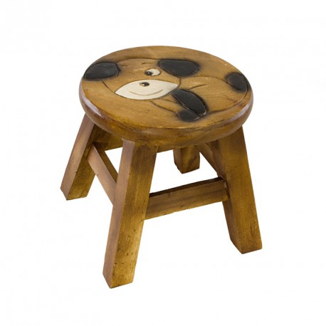 Dřevěná dětská stolička - mrkací pejsek