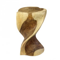 Dřevěná taburetka twister ve tvaru srdce
