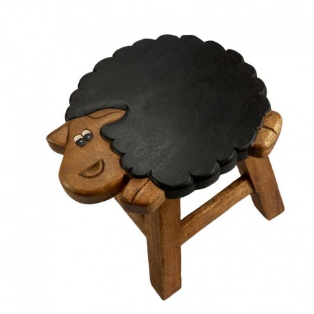 Dřevěná dětská stolička - OVEČKA ČERNÁ