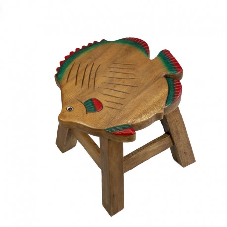 Dřevěná dětská stolička - barevná ryba