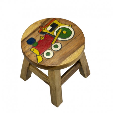 Dřevěná dětská stolička - červená mašinka