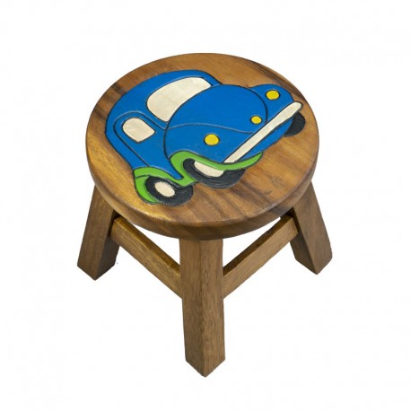 Dřevěná dětská stolička - auto modré