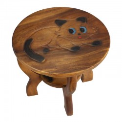 Dřevěný stolek - KOČIČKA ČÍHACÍ
