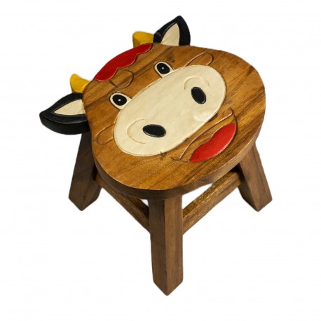 Dřevěná stolička - KRAVIČKA BAREVNÁ